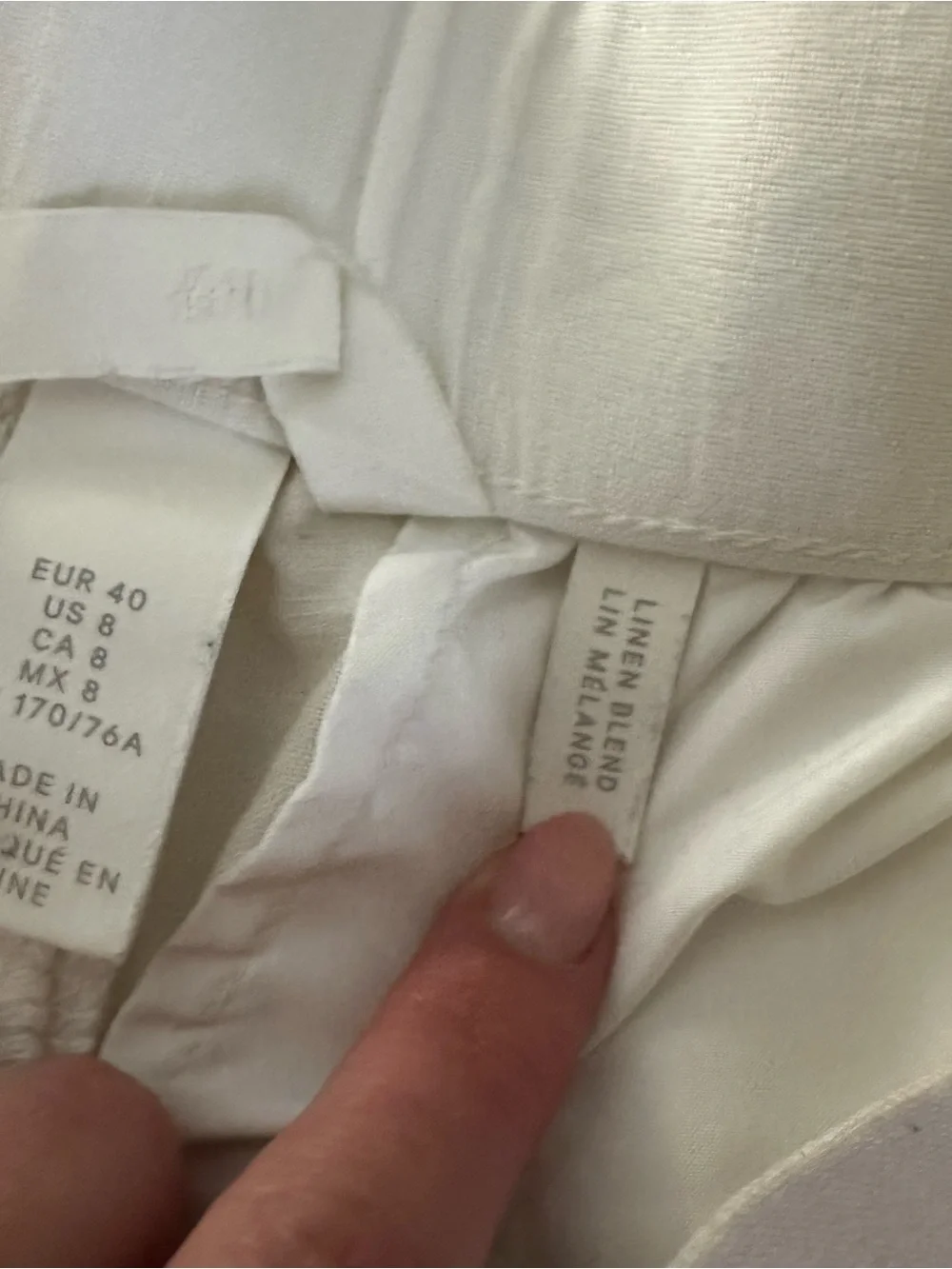 White Linen Blend Dress Pants